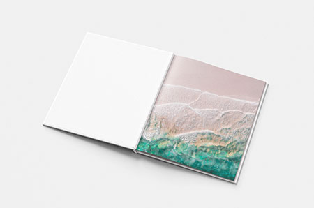 Example of white endpapers for hardback books
