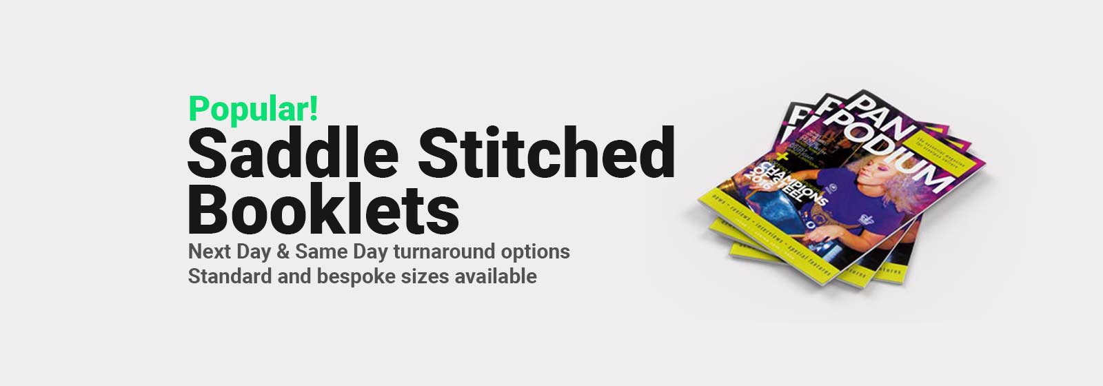 Saddle Stitched Stapled booklets printing banner - London Print Central